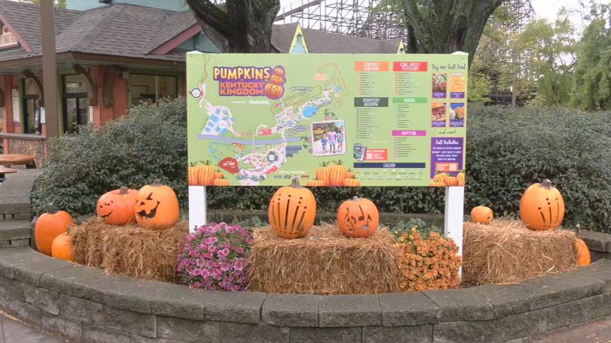 Pumpkins at Kentucky Kingdom information sign