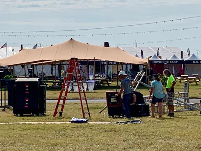 Crews set up for Louder Than Life 2023