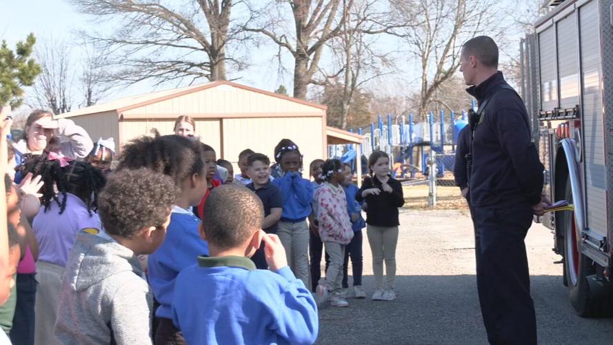 Shively firefighters surprise Cane Run Elementary students 2-23-24
