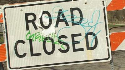 'Road Closed' sign