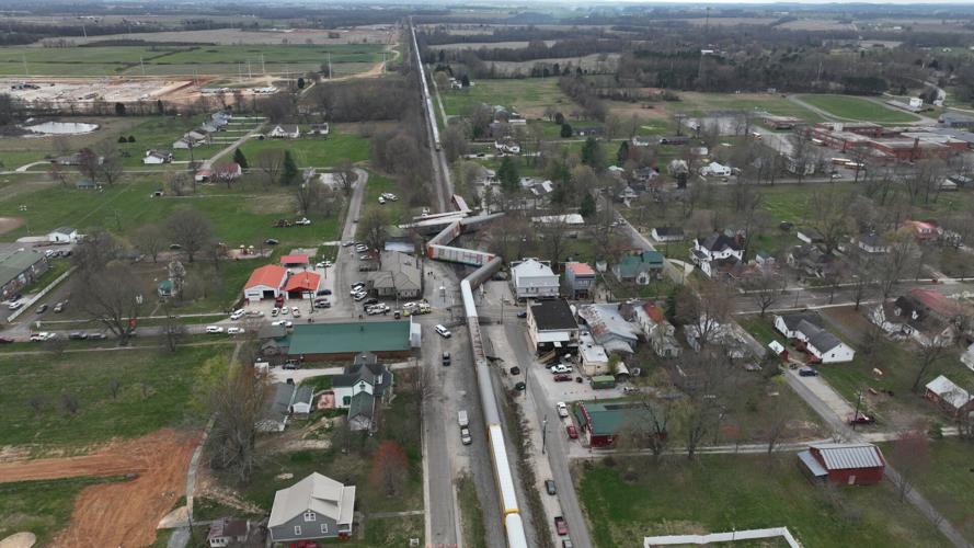 DRONE VIEW OF GLENDALE TRAIN DERAILMENT - 3-16-2023