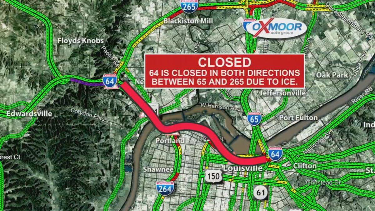 I64 East and West Closed from downtown Louisville to New Albany