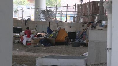 Homeless camp in Louisville, 2021