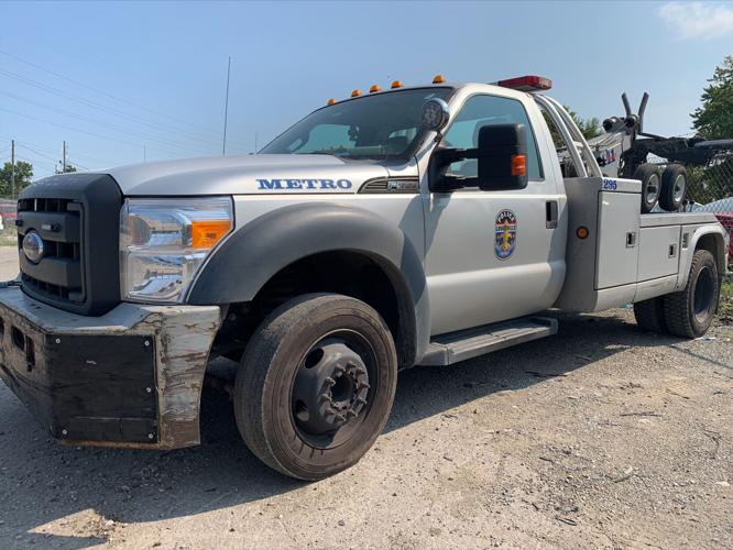 LMPD tow truck at LMPD impound lot