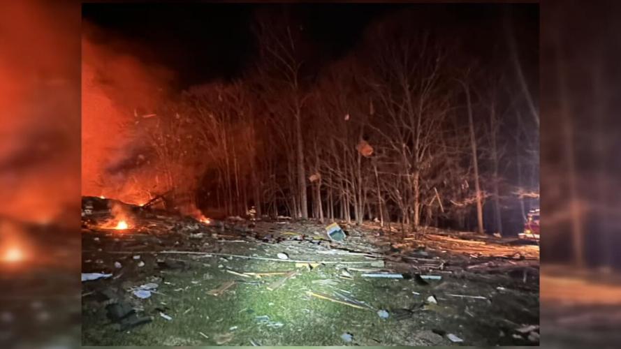 House explosion scene in French Lick, Indiana