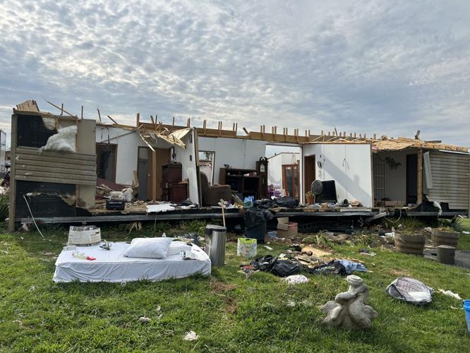 Destroyed home from Grayson County tornado
