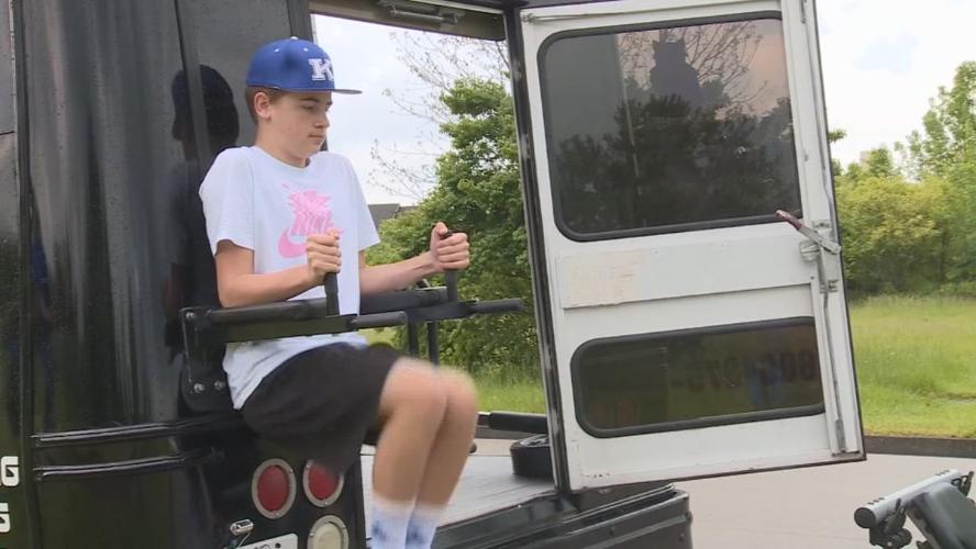 Wildcat Mobile Gym customer works out