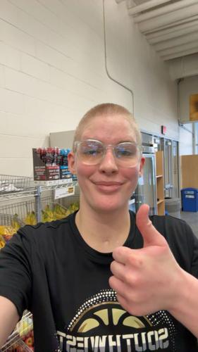 Ava Jones shaves head