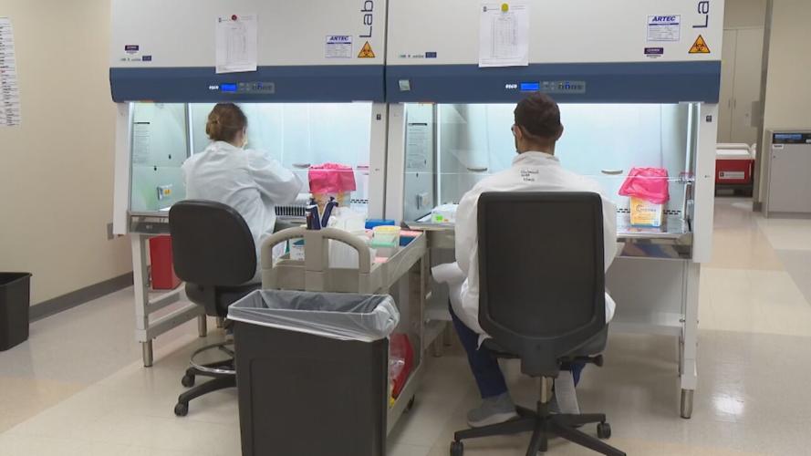 Workers at IU Health's Pathology Lab