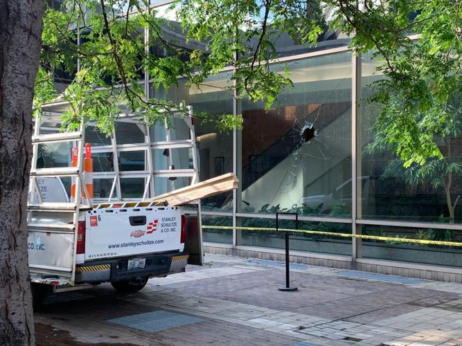 LMPD Protests - Broken Windows at 5th Third Bank