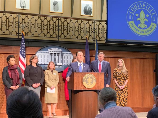 Louisville Mayor Craig Greenberg news briefing on helping homeless