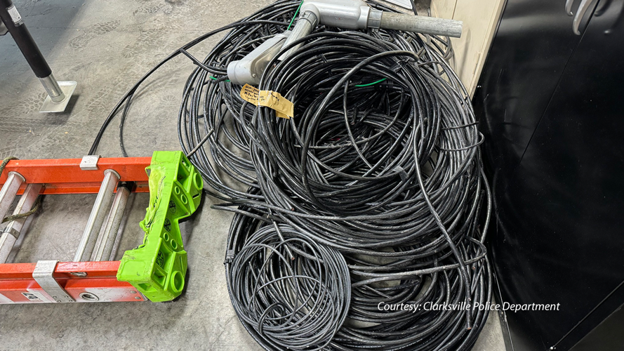 Clarksville Police Department image shows coils of wire containing copper