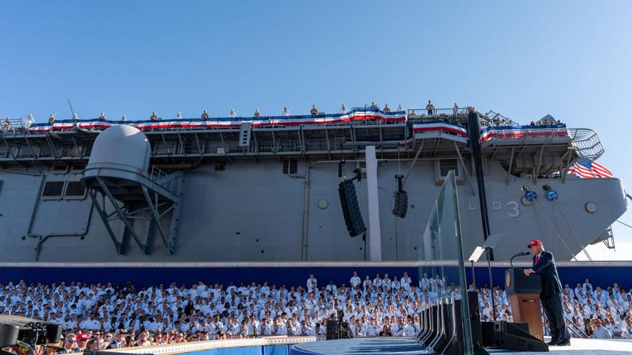 Potus Trump on USS Truman for Navy's 250th 10-5-2025