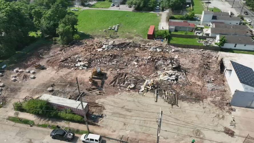 WDRB drone video from July 5 shows the warehouse now demolished