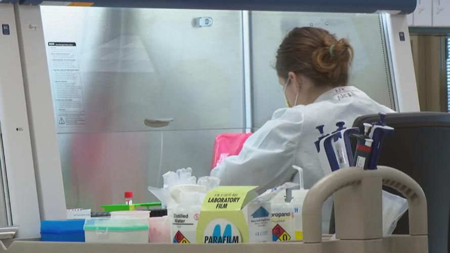 Workers at IU Health's Pathology Lab