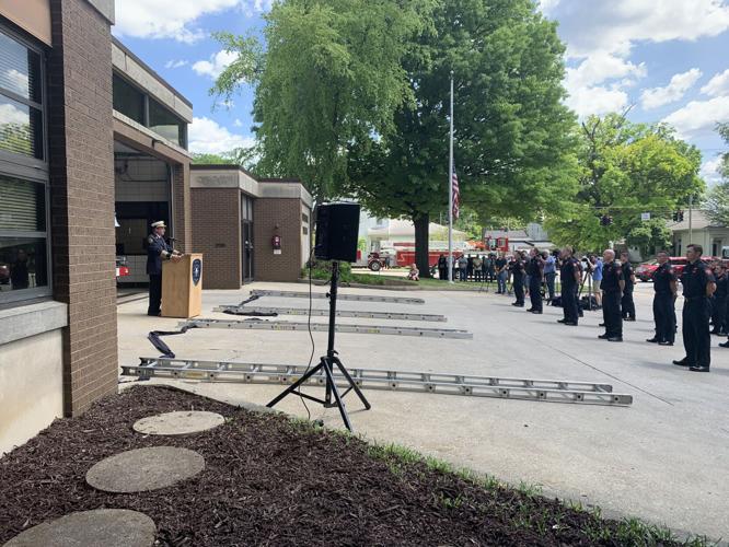 Memorial bunting ceremony at Louisville Fire