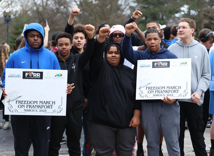 Student poses for photo at March on Frankfort.JPG