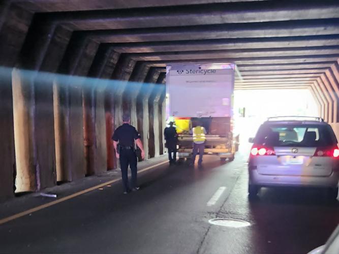 Truck stuck in can opener