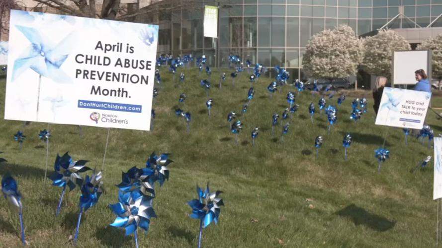 Pinwheels for Child Abuse Awareness Month at Norton Women's and Children's 3-29-24