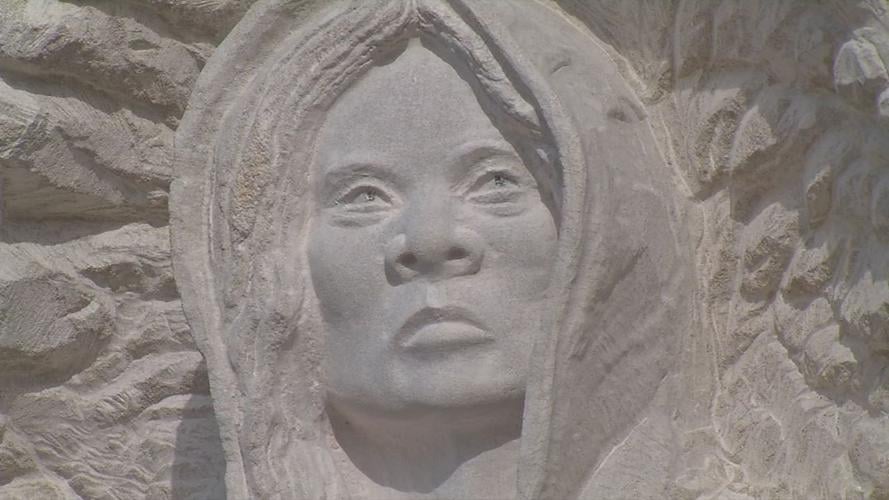 Sculpture of Lucy Higgs Nichols at Second Baptist Church in New Albany