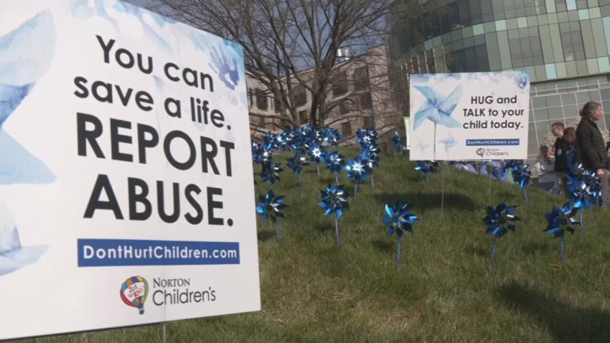 Pinwheels for Child Abuse Awareness Month at Norton Women's and Children's 3-29-24