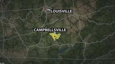 MAP:  Campbellsville and Louisville