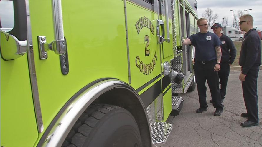 Shepherdsville Fire Department training with 3 brand new fire trucks