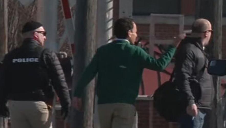 Feb. 14, 2022 image of Louisville mayoral candidate Craig Greenberg after shots fired in his office