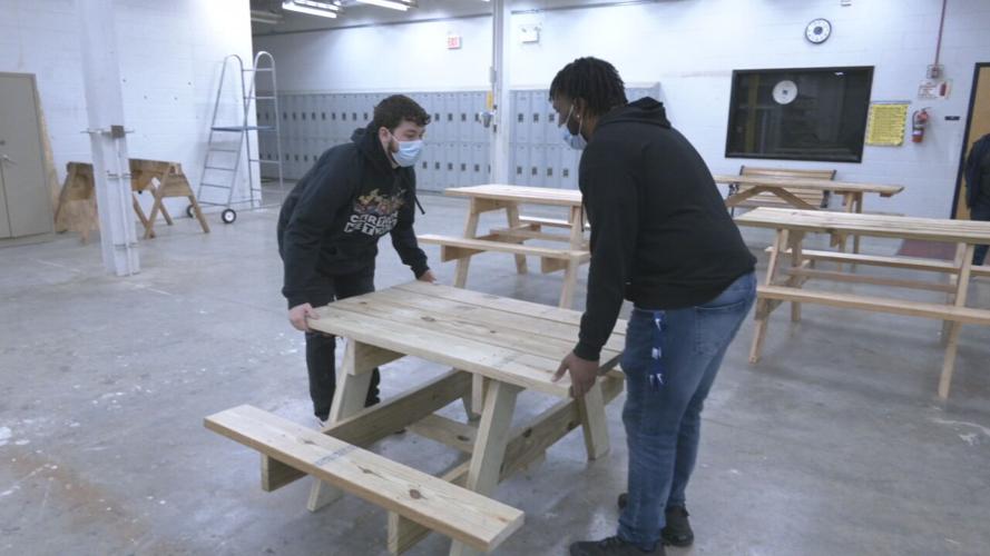 students build table for Valley Dairy Freeze