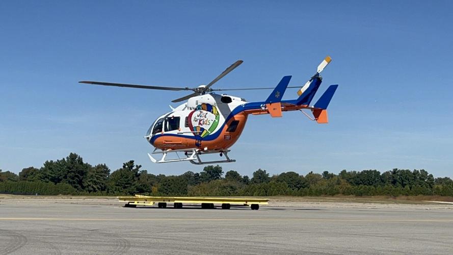 Helicopter takes off from Bowman Field