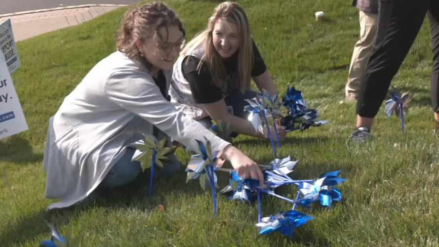 Pinwheels for Child Abuse Awareness Month at Norton Women's and Children's 3-29-24