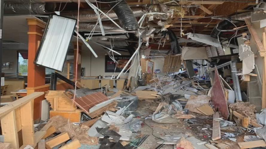 Wendy's interior damage truck collision