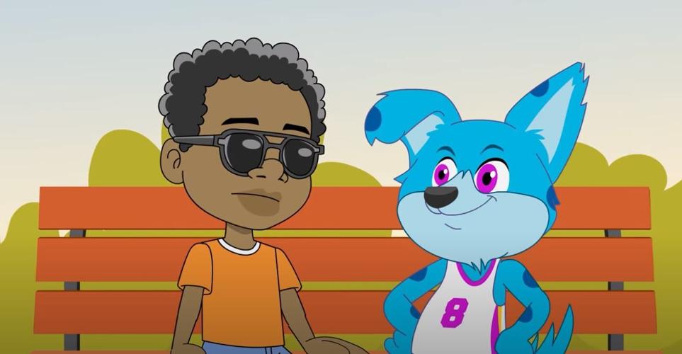 Malakai animated cartoon with animal.JPG