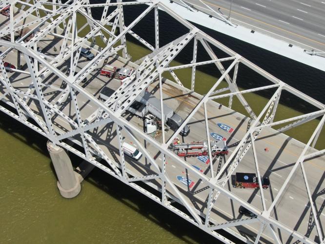 Aerial view of Kennedy Bridge Truck Crash