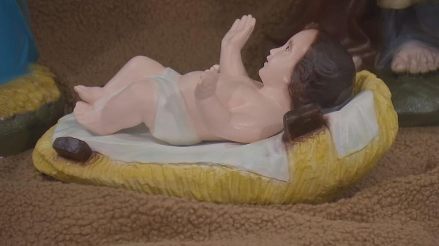 Nativity scene set up in Kentucky State Capitol rotunda on Dec. 27, 2021