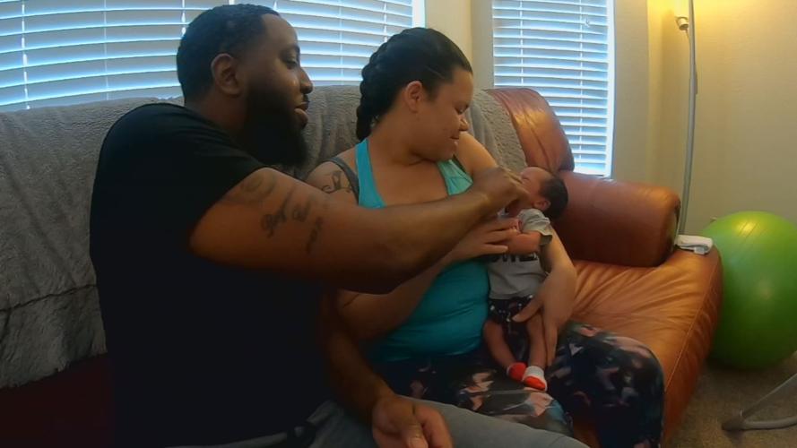 Family camps outside of Norton Hospital during pandemic to welcome baby