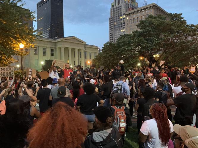 Crowd in Jefferson Square during protests 6-1-20