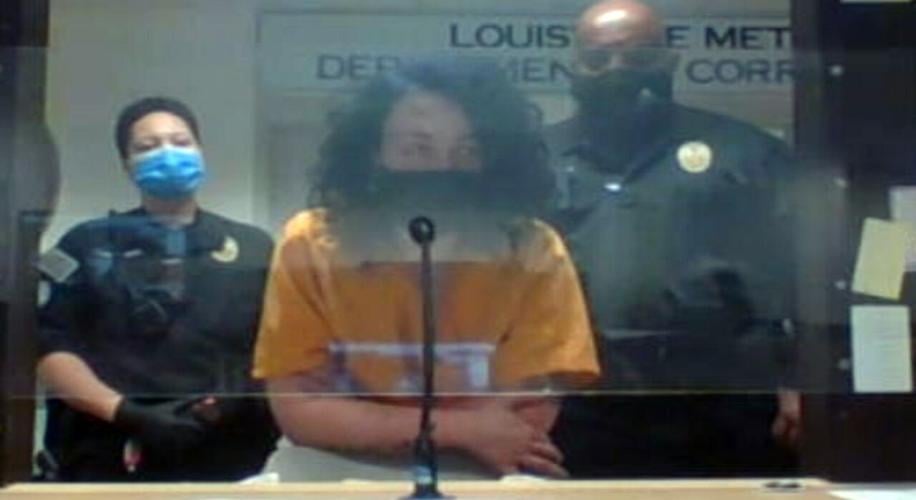 Kaitlyn Higgins appears in Jefferson District Court for arraignment on Thursday, April 22, 2021