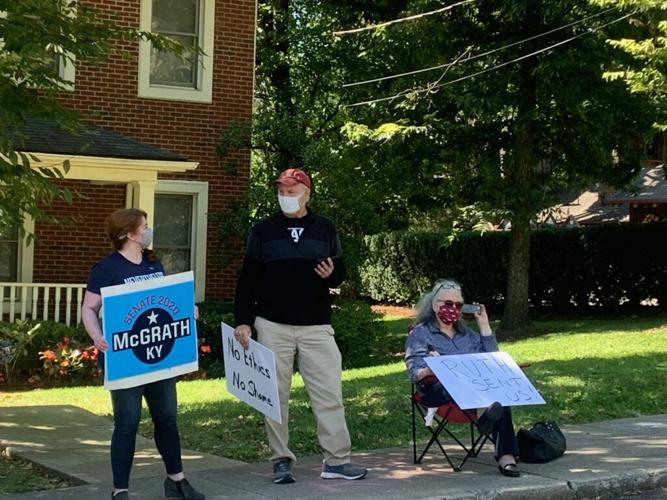 McConnell Protesters with McGrath Sign