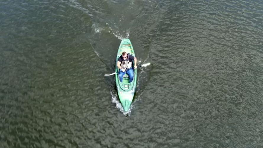 Toby Stigdon kayaking aerial view