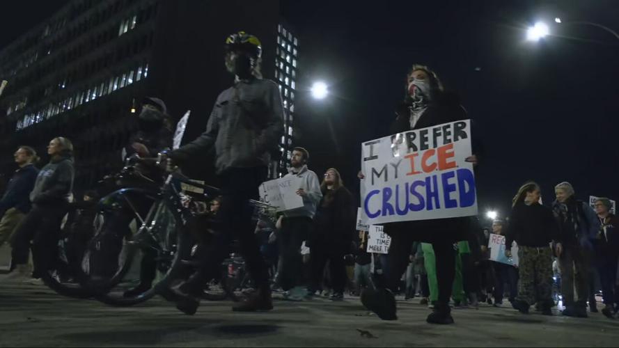 Downtown Louisville ICE fatal shooting protest 1-8-26