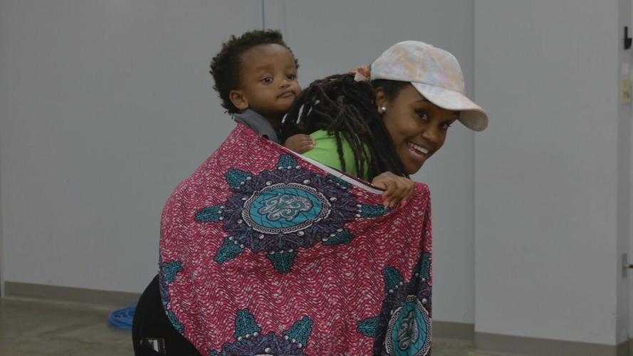 Black Birth Joy event baby-wearing lesson 4-16-22