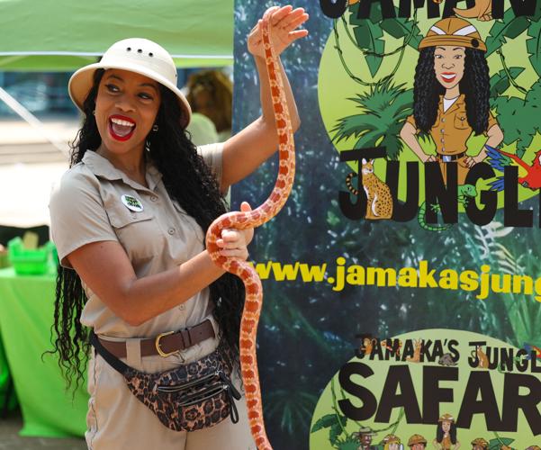 Jamaka with a snake.JPG