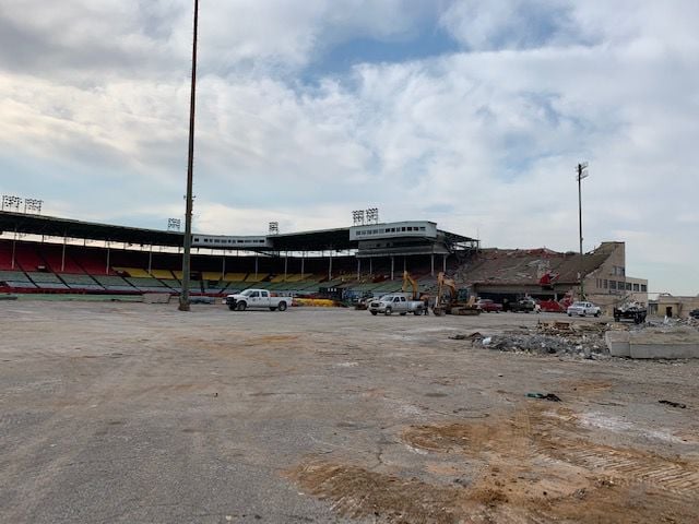 Old Cardinal Stadium Demolition Wide Shot - 3-20-19