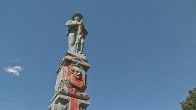 Confederate Monument In Bardstown Cemetery Splattered With Paint