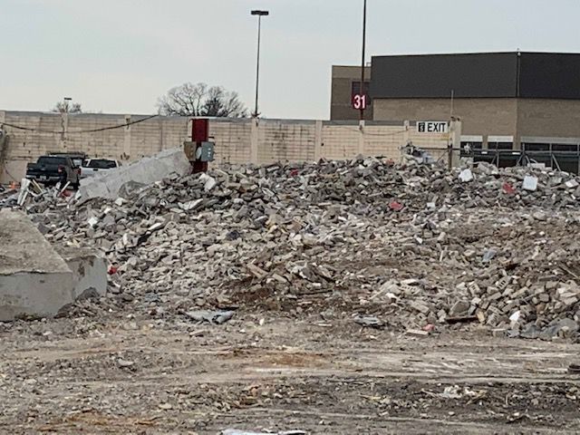Old Cardinal Stadium Demolition Rubble - 3-20-19