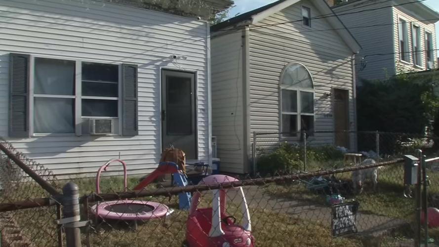 Bullet hole in home after 2-year-old girl hit by stray bullet on Rowan Street - Sept. 26. 2019
