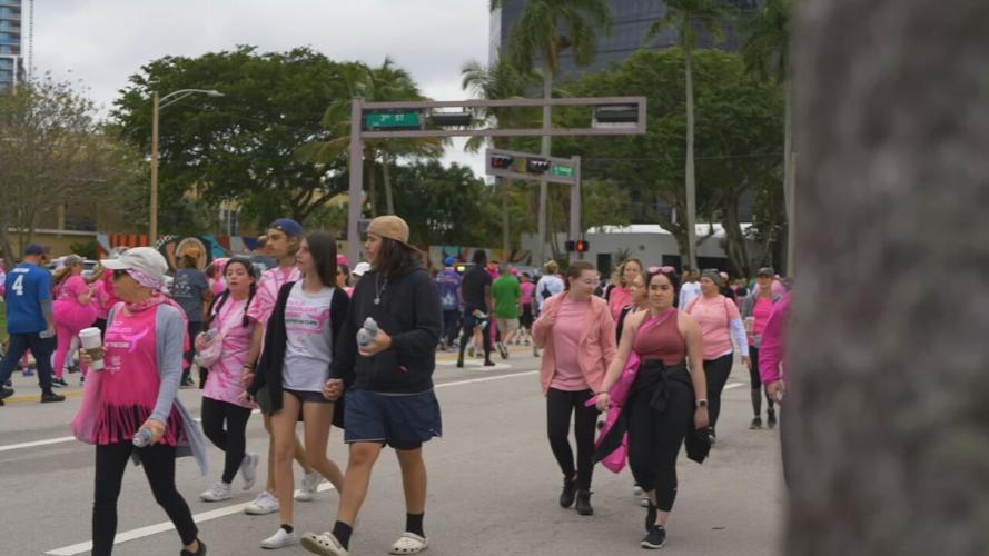 Susan G. Komen cancer walk participants