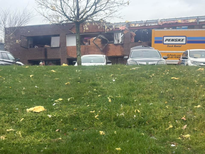 Storm damage on Campus Place and Plantside Drive