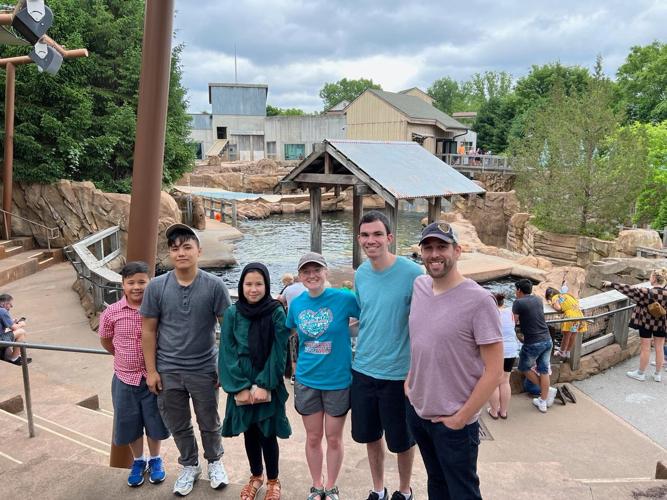 Mohammad's kids and mentors at the zoo